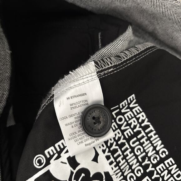 I Love Ugly Striped Gray Kobe Pants Size Small Slim Cotton Blend NWT - Picture 7 of 13